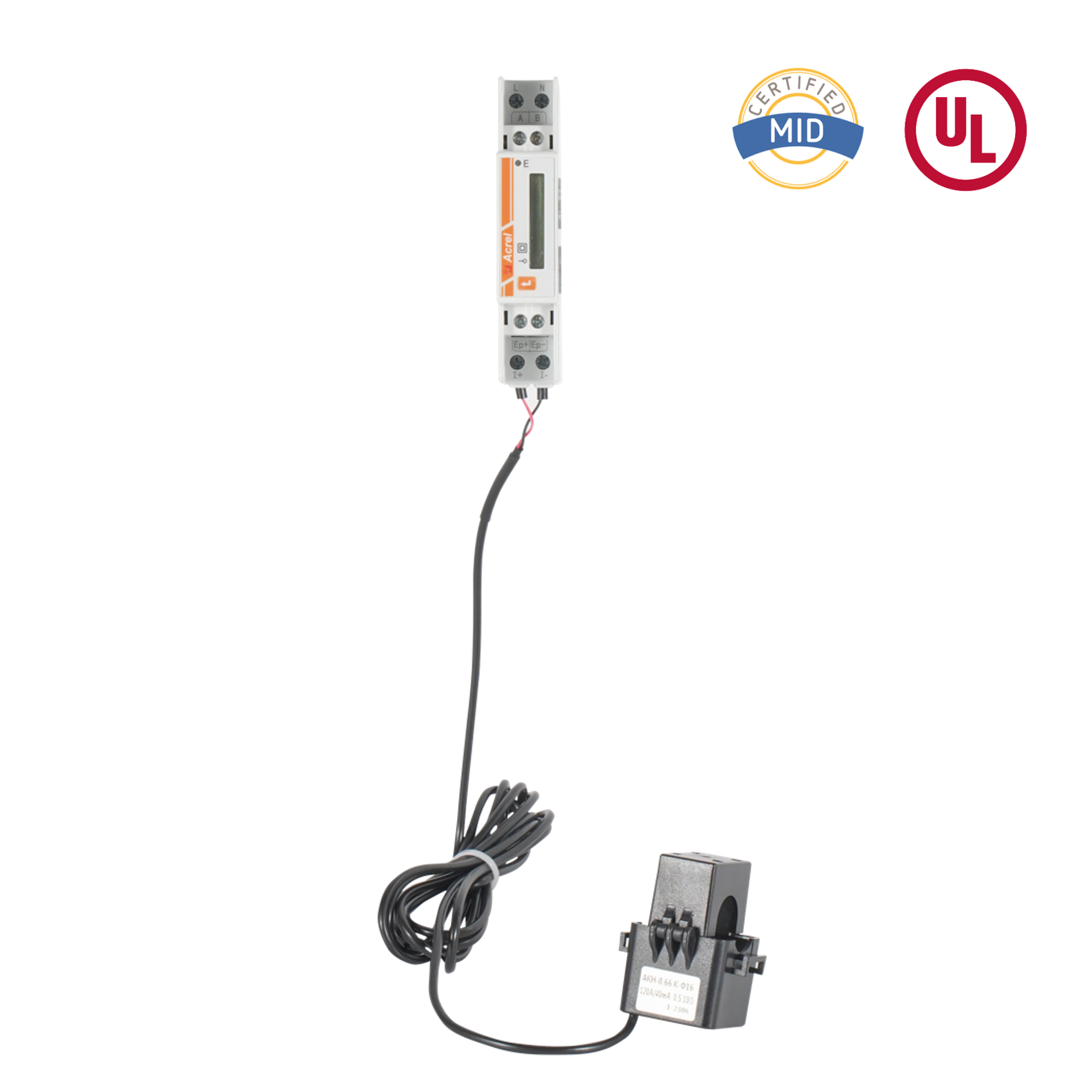 Medidor de energía monofásico de CA con certificación UL con CT de núcleo dividido