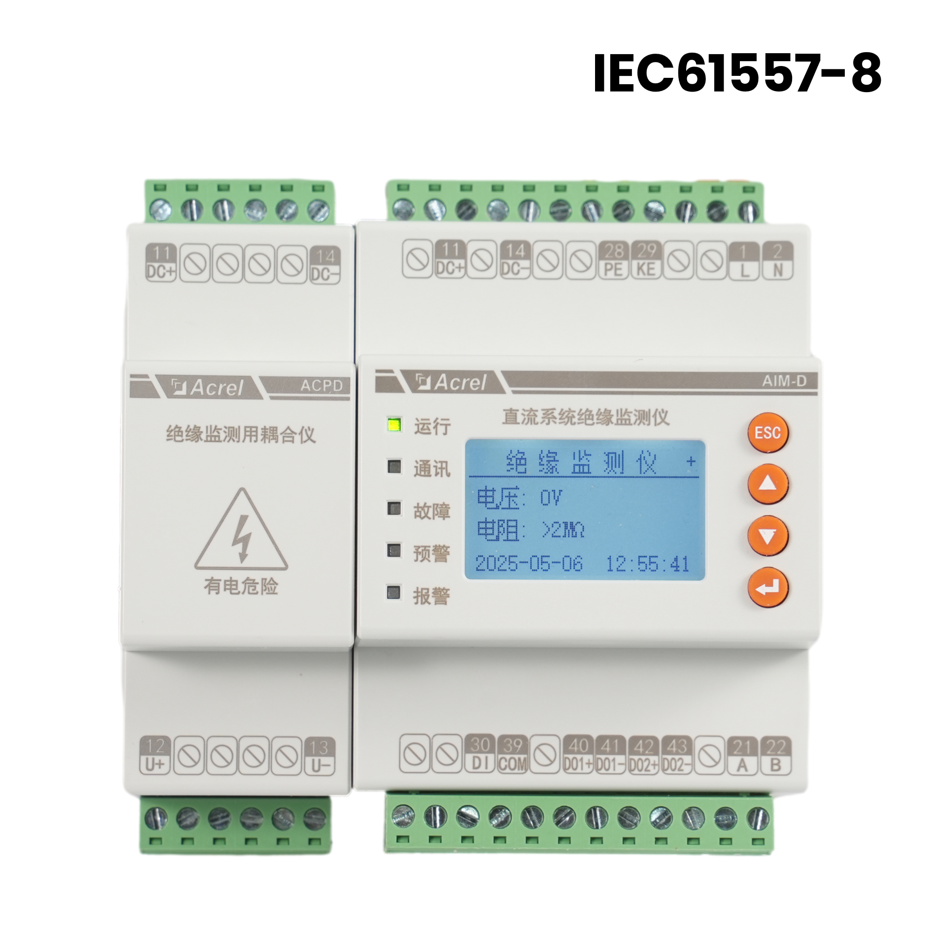 Dispositivo de monitoreo de aislamiento de carril DIN AIM-D500-CA DC IMD con IEC61557-8